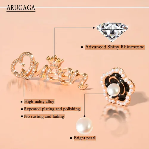 Vista 2 de Dijes brillantes para zapatos, decoraciones de zapatos de lujo con diamantes de imitación y cadenas de zapatos para zuecos zapatos de diseñador