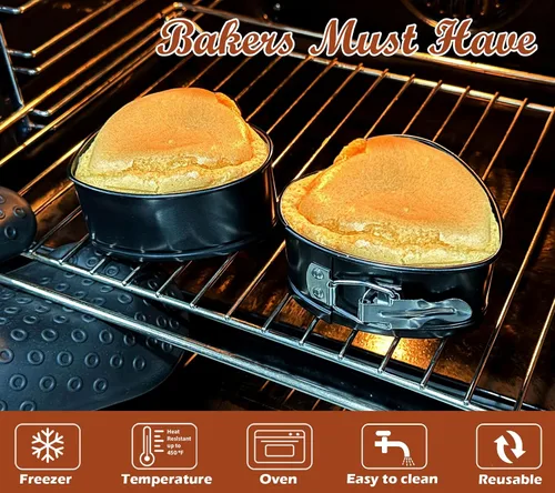Vista 8 de Webake Springform - Juego de 2 moldes para tartas de queso con forma de corazón de 4 pulgadas, accesorios de Instapot, olla a presión, freidora
