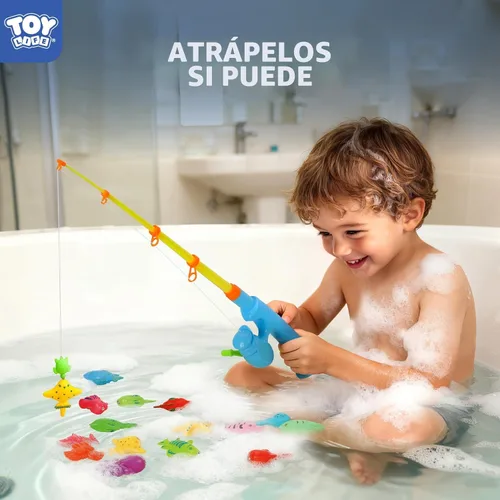 Vista 2 de TOY Life Juego de pesca magnético para 2 jugadores para niños de 3 a 5 años, juego de caña de pescar para niños pequeños con juguetes de peces