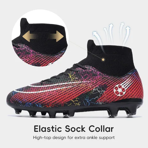 Vista 3 de curunect Zapatos de fútbol para hombre, ligeros, antideslizantes, para entrenamiento de fútbol sala