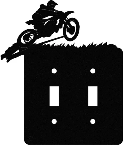 Vista 8 de Placa de pared para interruptor de luz cuádruple para motocross todoterreno, para 2 conductores, (palanca cuádruple (v2), color negro