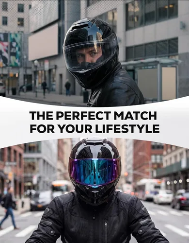 Vista 7 de XFMT Casco de motocicleta de cara completa, casco de doble visera para bicicleta de calle, ATV con protector solar interno para adultos, hombres
