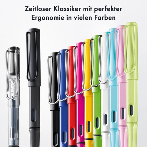Vista 7 de Lamy safari aquasky - Pluma estilográfica con agarre ergonómico y punta de acero pulido tamaño M - ideal para cualquier escritura y caligrafía