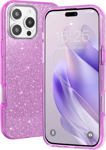 Vista 8 de MILPROX Funda compatible con iPhone 13 (2021), carcasa de gel de goma brillante con purpurina de 3 capas a prueba de golpes para iPhone 13 de 6.1