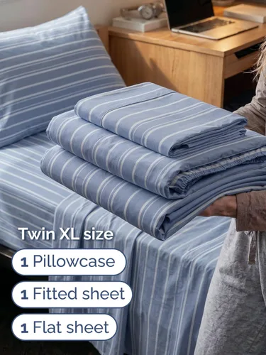Vista 194 de Extra Deep Twin XL Sheet Set - 3 Piece College Dorm Room - White 01-Blanco