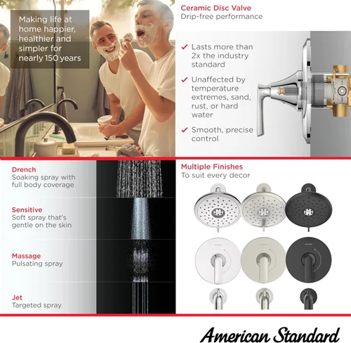 Vista 3 de American Standard TU061508.295 - Kit de molduras para bañera y ducha, 1.8 GPM, níquel cepillado
