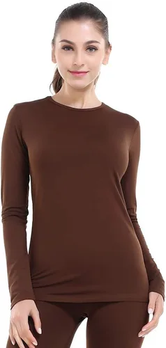 Vista 44 de MANCYFIT - Conjunto de ropa interior térmica para mujer, con forro polar, ultra suave Beige