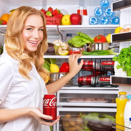 Vista 9 de Sorbus Soda - Dispensador y organizador de bebidas para 12 latas estándar de 12 onzas, compatible con refrigerador (1 paquete, negro)