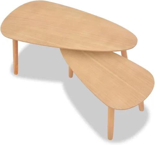 Vista 5 de Mesa auxiliar, mesa de centro y escritorio, mesa de centro de madera maciza adecuada para sala de estar, oficina, balcón, sala de estar familiar