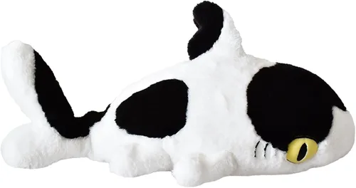 Vista 18 de Juguetes de peluche de Sharkitty, juguetes de peluche combinados de tiburón y gato (negro 27.5 pulgadas)