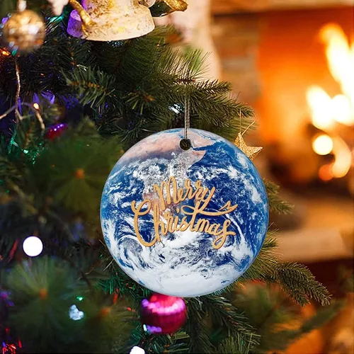 Vista 3 de Adornos para árbol de Navidad, Universo y planetas, adorno de Navidad, adorno de recuerdo, decoración del hogar, colgantes colgantes de estrellas