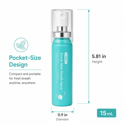 Vista 3 de Aerosol bucal para ambientador de mal aliento, menta fresca, tamaño de viaje, portátil, con regalos sorpresa, 0.52 onzas (paquete de 2)