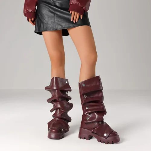 Vista 3 de VOMIRA - Botas holgadas para mujer con solapas plegables