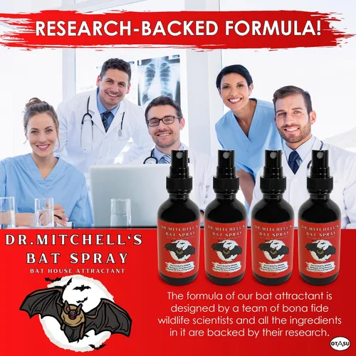 Vista 4 de Dr. Mitchell's - Espray para murciélagos, señuelo atractivo para casas de murciélagos, botella de 2 onzas, fórmula de feromonas totalmente natural