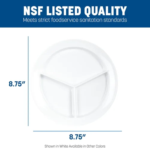 Vista 3 de Carlisle FoodService Products Kingline - Plato dividido con compartimento profundo con 3 compartimentos para el hogar y el restaurante, melamina