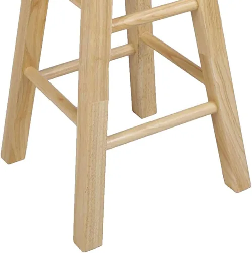 Vista 7 de PJ Wood Taburetes de cocina clásicos de asiento redondo de 24 pulgadas de alto para hogares, espacios de comedor y bares con asientos sin espalda, 4