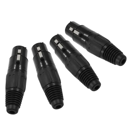 Vista 3 de Hordion Adaptador de enchufe de micrófono de conector hembra XLR de 4 pines, conector de micrófono, conector de cable XLR, reemplazo de enchufe