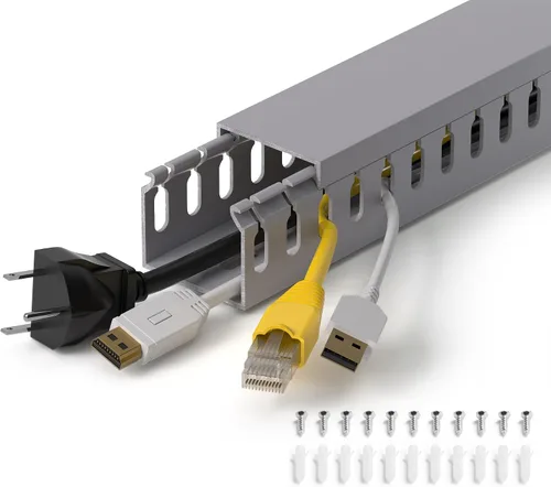 Vista 36 de ZhiYo Canaleta de gestión de cables para rack de servidores de 1.4 pulgadas de alto x 1.6 pulgadas de ancho, kit de conductos de cable de 12 pies