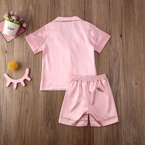 Vista 143 de Conjunto de pijama de manga larga con botones para niña pequeña, conjunto de ropa de dormir