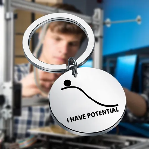 Vista 6 de OKEYCH Mechanical Engineering Gift I Have Potential Keychain Engineer Jewelry Engineer Student Gift