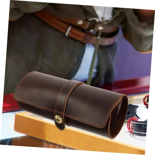 Vista 3 de 1 caja de reloj de cuero soporte de pulsera almohadas reloj reloj inteligente para hombre hombres relojes caso retro mujeres reloj bandas viaje