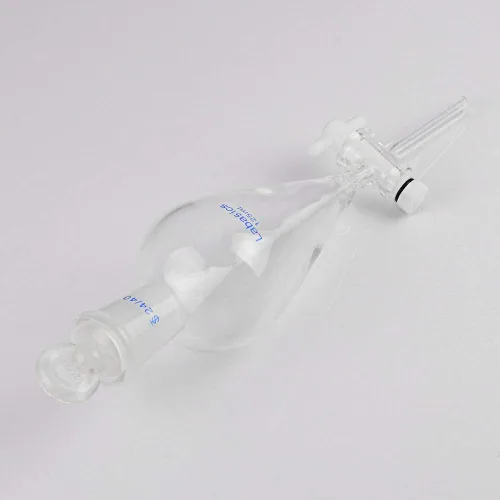 Vista 6 de Embudo separador cónico de vidrio de borosilicato de 4.2 fl oz con llave de paso de PTFE, 4.2 fl oz