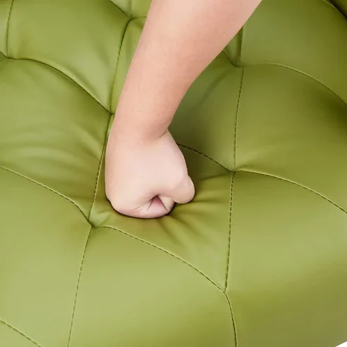 Vista 8 de Silla decorativa de piel sintética, moderna silla con brazo retro Verde