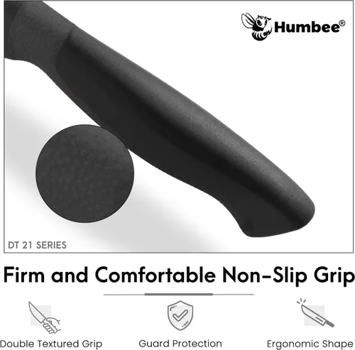 Vista 8 de Cuchillo de chef de 8 pulgadas con borde Granton para rebanar jamón y carne de pavo Certificado NSF Hoja de acero inoxidable alemán Mango