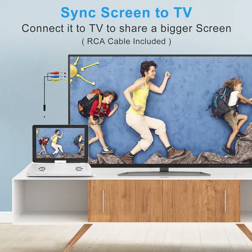 Vista 6 de Reproductor de DVD portátil de 17.9 pulgadas con pantalla HD grande de 15.6 Blanco