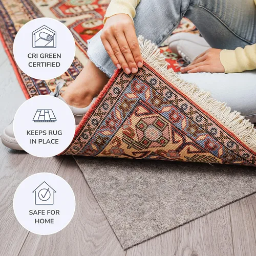 Vista 2 de Slip-Stop Almohadilla antideslizante de alta calidad para alfombras de área y alfombras de pasillo, hecha en Estados Unidos, mantiene las alfombras