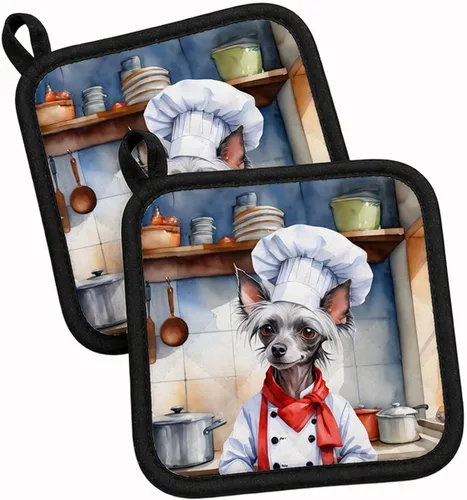 Vista 43 de Caroline's Treasures Coton de Tulear El Chef Par de Agarraderas de Ollas de Cocina Resistentes al Calor Juegos de Agarraderas de Ollas Almohadillas