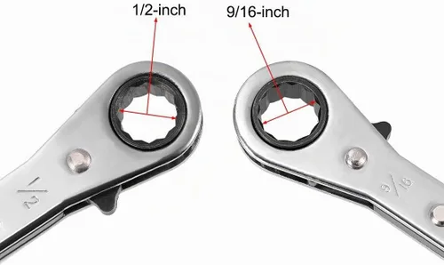Vista 3 de uxcell Llave de trinquete reversible, extremo de caja doble de 1/2 pulgada x 9/16 pulgadas, Cr-V