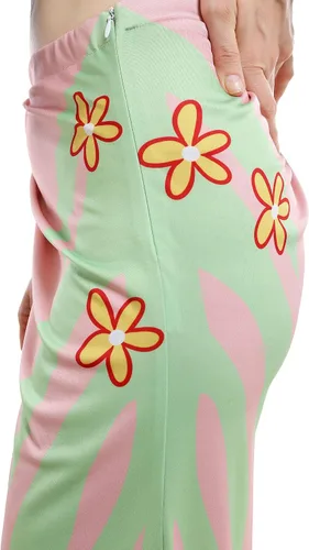 Vista 5 de haikyuu Disfraz de anime para mujer, top y falda envolvente decorada con patrón floral y borla