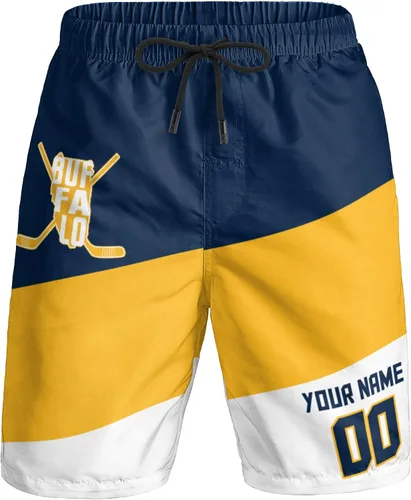 Vista 34 de Custom Hockey Men's Shorts Gifts for Men Casual City Youth Fans Sport Beach Shorts Add Name & Number Quick Dry