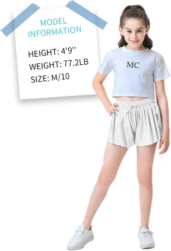 Vista 5 de Pantalones cortos fluidos de mariposa para niñas, pantalones cortos deportivos para niños pequeños, faldas de tenis 2 en 1, pantalones cortos