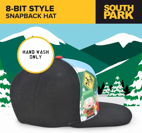 Vista 5 de Concept One South Park Gang - Gorra de béisbol ajustable de 8 bits con ala plana