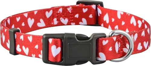 Vista 3 de Collar de perro de San Valentín con corbatín, pajarita de corazón, San Valentín para perros grandes, medianos y pequeños