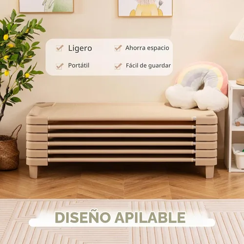 Vista 4 de Costzon Cunas apilables para guardería infantil preescolar (6 paquetes)