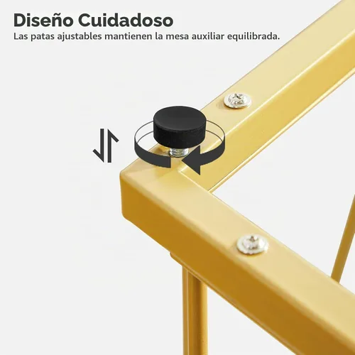 Vista 9 de HOOBRO Juego de 2 mesas de café pequeñas, mesa de centro redonda con marco de metal, tablero de vidrio, mesa auxiliar dorada para sala de estar