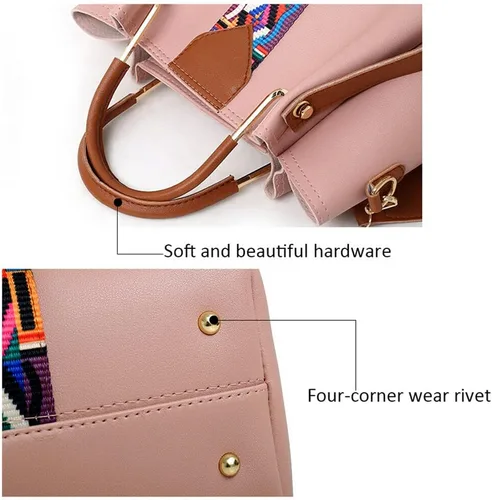 Vista 5 de Juego de 4 bolsos de mano de moda para mujer