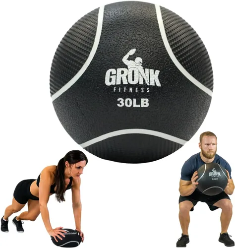 Vista 9 de Gronk Fitness Pelota medicinal de alta calidad, pelota medicinal con peso antideslizante, gran bola de pared para entrenamientos de cuerpo completo