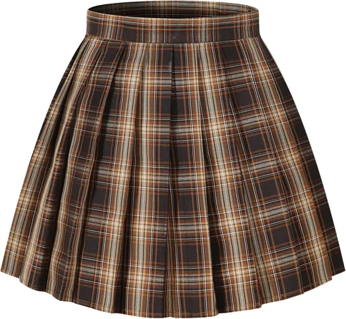 Vista 39 de Faldas plisadas a cuadros de cintura alta para mujeres y niñas, talla grande, uniforme escolar, mini disfraces de cosplay