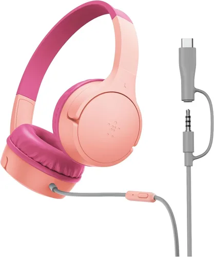 Vista 22 de Belkin SoundForm Mini - Auriculares inalámbricos Bluetooth para niños, batería de 30 horas, límite de volumen seguro de 85 dB, micrófono integrado