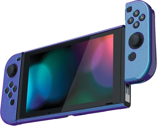 Vista 6 de PlayVital Funda de agarre brillante mejorada para Nintendo Switch, funda protectora ergonómica para Nintendo Switch, carcasa rígida separable