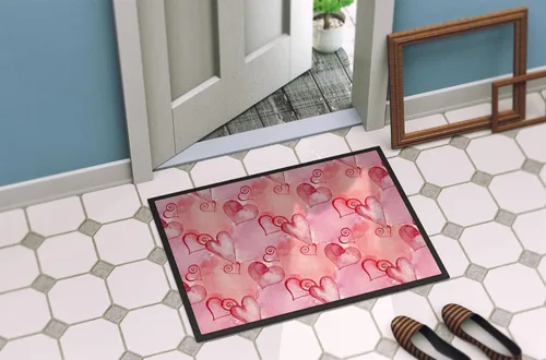 Vista 4 de Caroline's Treasures BB7565JMAT - Felpudo de acuarela con corazones rojos de 24 x 36 pulgadas, para interiores y exteriores, para entrada