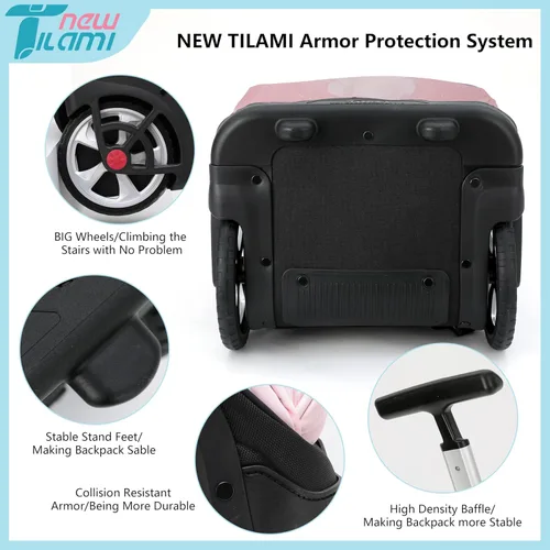 Vista 100 de NEW TILAMI Mochila con ruedas de 19 pulgadas con bolsa de almuerzo para niñas y niños, mochila para laptop con ruedas, bolsa de mano duradera