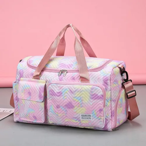 Vista 314 de Pequeña bolsa de gimnasio para mujer, bolsa de viaje con compartimento para zapatos