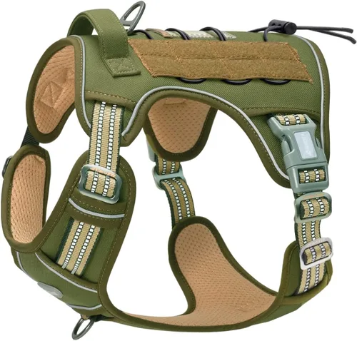 Vista 13 de Auroth - Arnés táctico para perros pequeños y medianos, sin tirones, arnés ajustable para mascotas, reflectante, K9, entrenamiento, trabajo