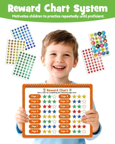 Vista 5 de Libros mágicos de práctica de escritura con ranuras para niños, cuaderno grande de escritura a mano con ranuras, cuaderno reutilizable para aprender