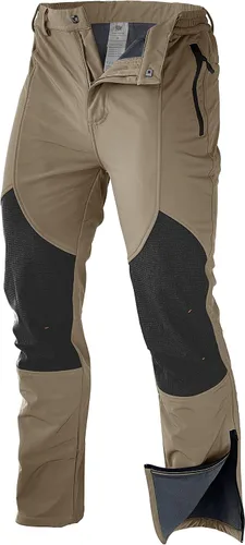 Vista 2 de KELOIFUT Men's Snow Ski Waterproof Hiking Pants Fleece Lined Softshell Insulated Snowboard Outdoor Work Zipper Bottom Leg